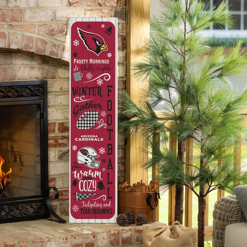 47" Double Sided Seasonal Porch Leaner, Arizona Cardinals - 47" x 11.25" - Winter
