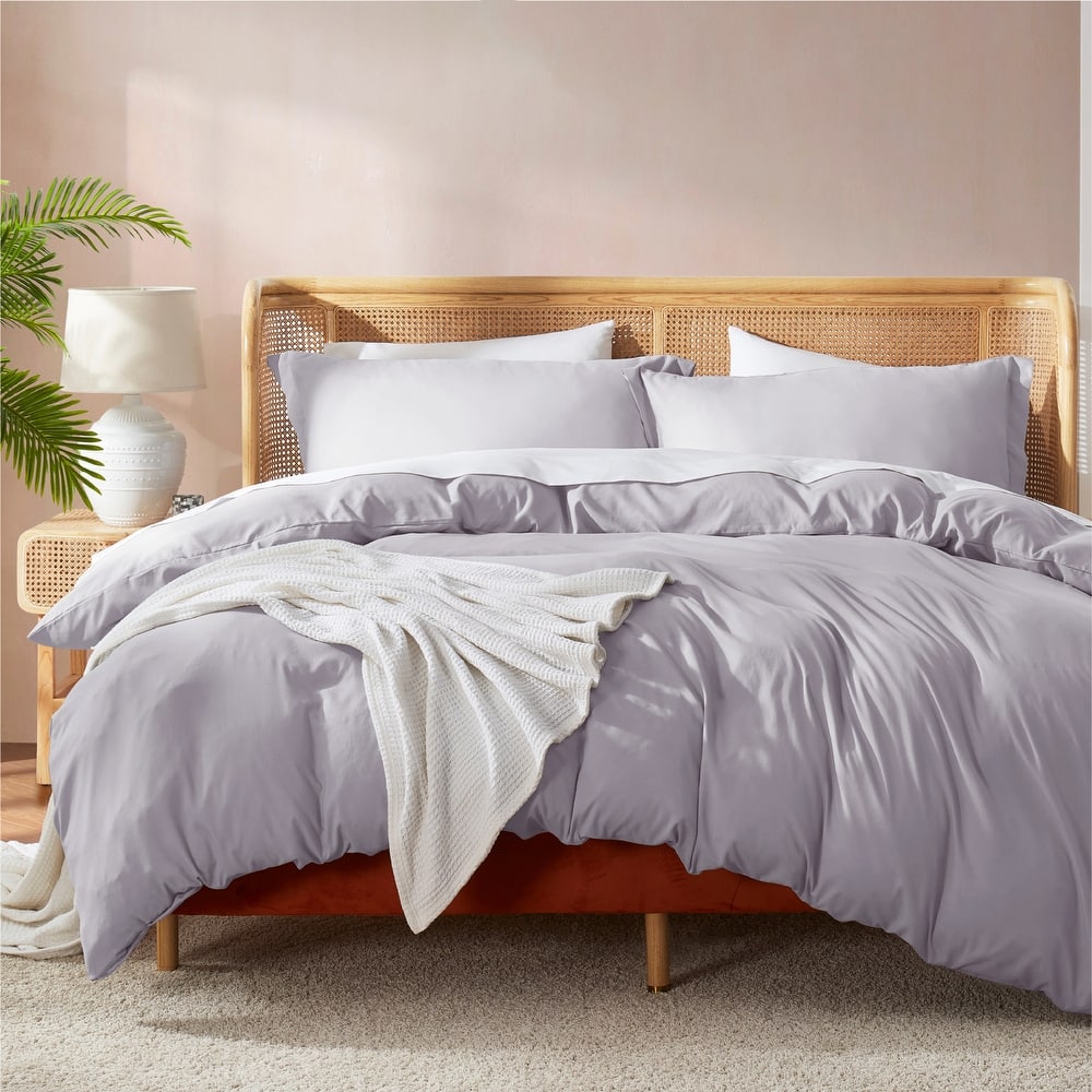 Nestl Ultra Soft Double Brushed Microfiber Duvet Cover Set with Button Closure