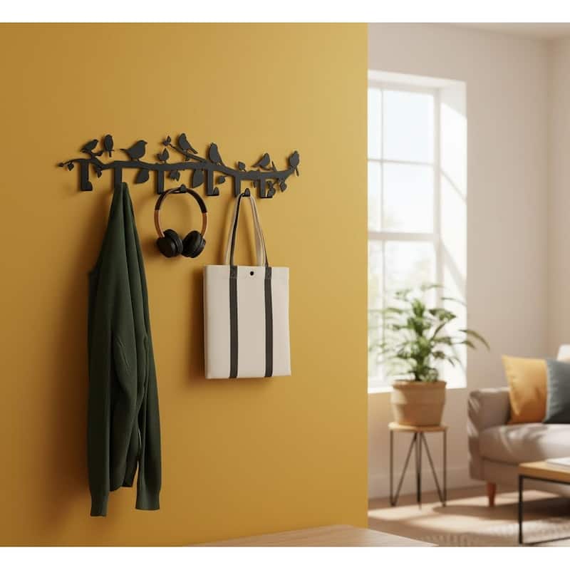 Birds Metal Wall Mounted Coat Rack