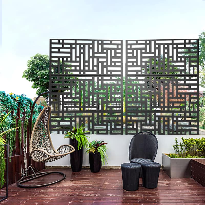 Privacy Screen Free Standing Street - 76x47 - Black