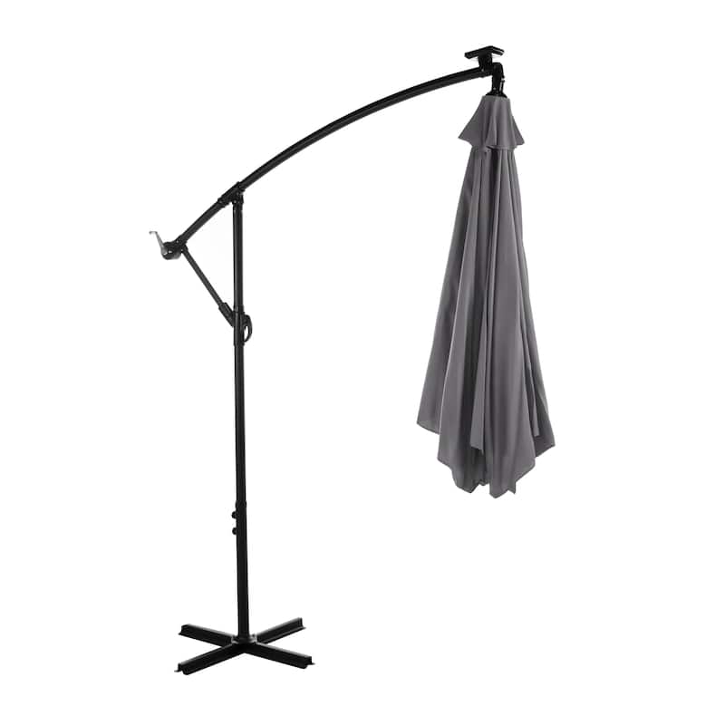 Glam 10-foot Solar LED & UV 50+ Cantilever Umbrella (No Base)
