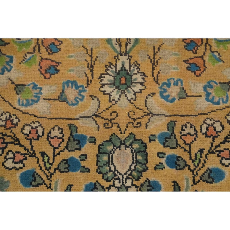 Hand Knotted Oriental 100% Wool Carpet Traditional Floral Oranges & Rust Tabriz Area Rug - 12' 7'' X 9' 10''