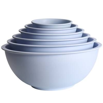 Eco Bamboo Fiber Mixing Bowl Set, 6 Piece Set, Blue