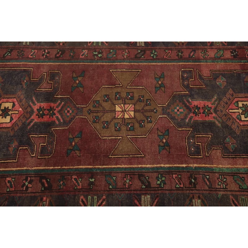 Hand Knotted Oriental 100% Wool Carpet Traditional Tribal Red Mahal Runner Rug - 10' 3'' X 3' 5''