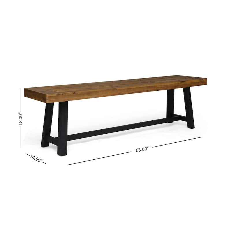 Raphael Acacia Wood Outdoor Bench (Set of 2)by Christopher Knight Home