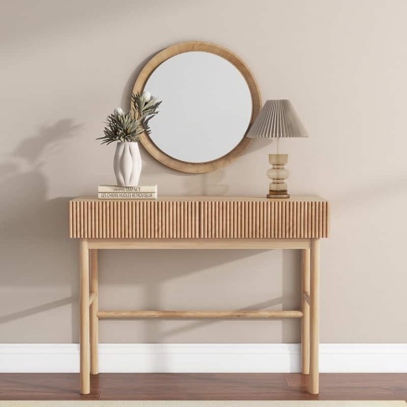 Solid Wood Console Table with 2-Drawer