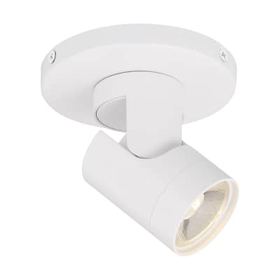 12 Watt LED White Barrel Monopoint Spotlight Fixture - 3000K 36 Degree Beam Angle