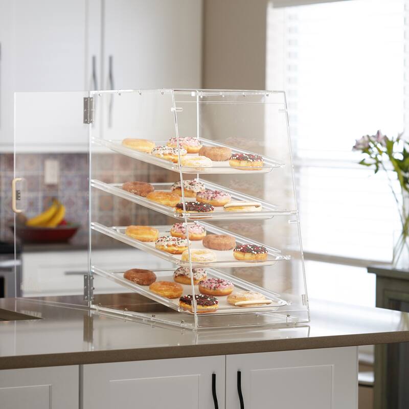 4Tier Commercial Acrylic Bakery Display Case Pastry Donuts Desserts - 4 Tier