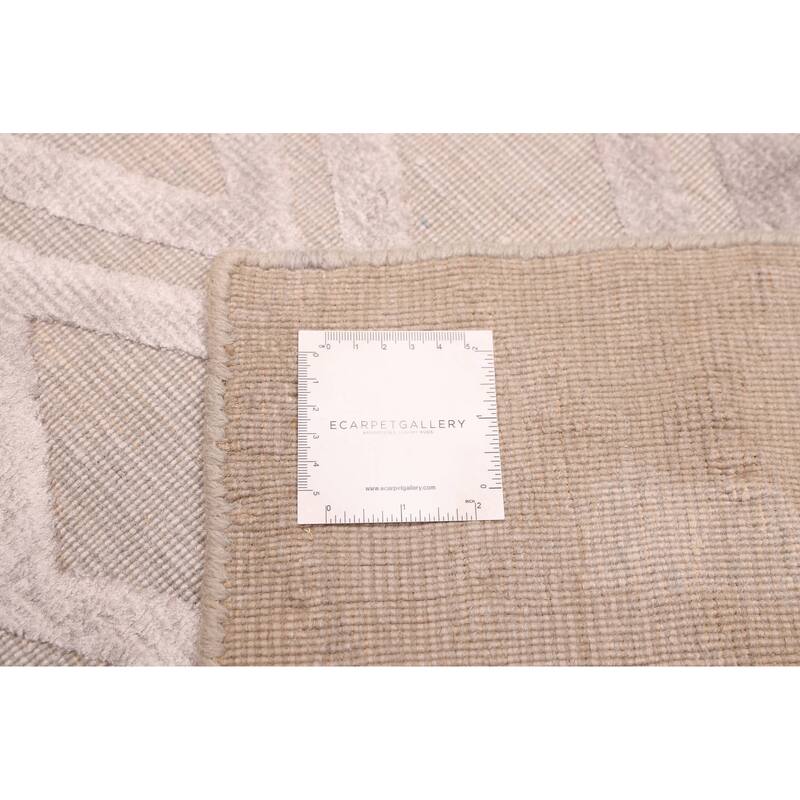 ECARPETGALLERY Hand Loomed Elysian Grey Viscose, Wool Rug - 8'1 x 10'0