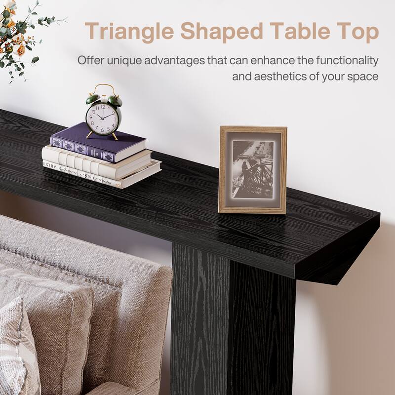 63" Long Sofa Table, Modern Console Table with Thickened Tabletop, Wooden Entryway Table for Living Room, Bedroom