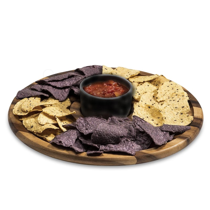 Chip 'n Dip with Black Ceramic Bowl - 2 Piece