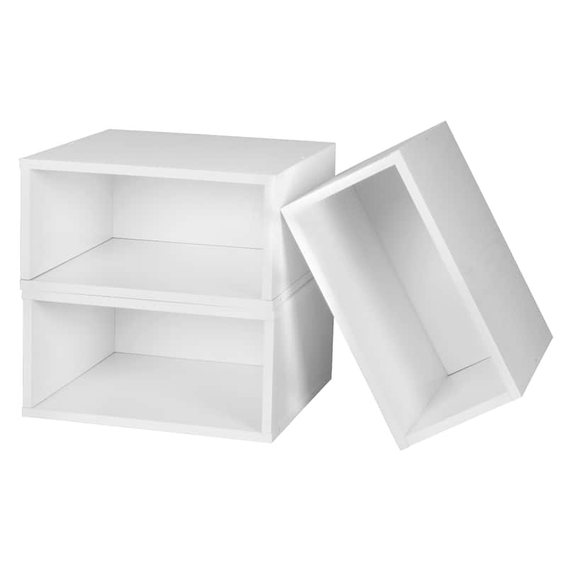 Noble Connect Storage Set- 3 Half Size Cubes- White Wood Grain