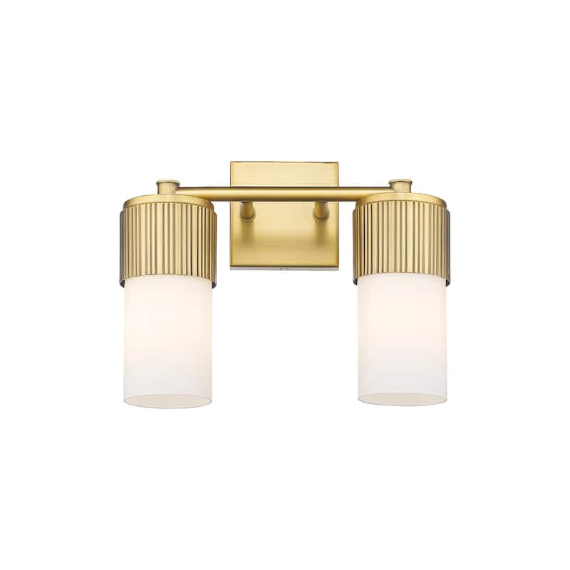 Innovations Lighting 428-2W-10-14 Bolivar Vanity Bolivar 2 Light 14" - Brushed Brass / Matte White
