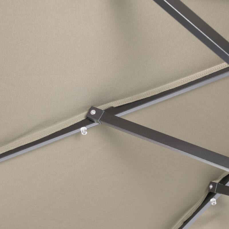 Commercial 9 FT Solar LED Light Umbrella with Crank and Tilt Functions