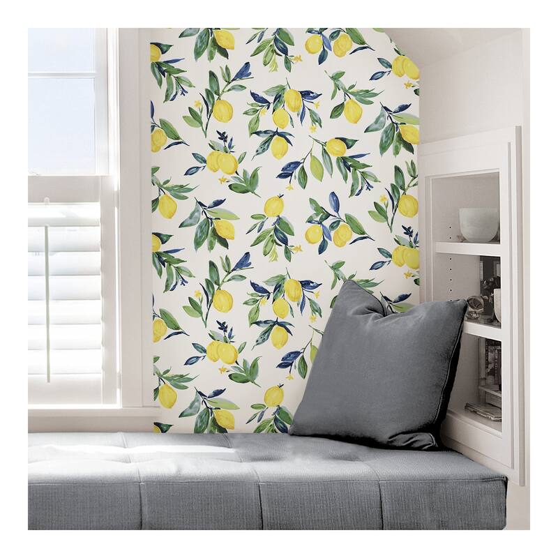 NuWallpaper Lemon Drop Yellow Peel & Stick Wallpaper - 216in x 20.5in x 0.025in