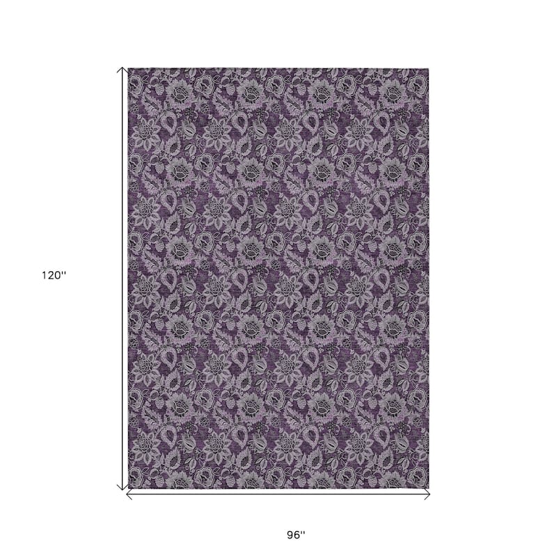 HomeRoots Floral Transitional Rectangle Outdoor Rug