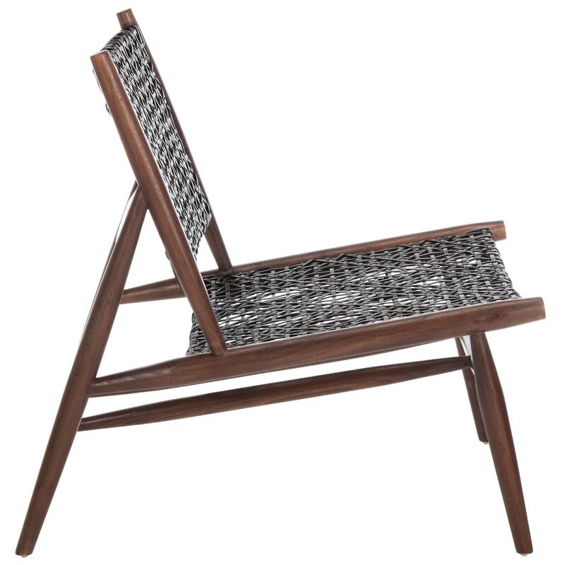 SAFAVIEH Bandelier Open Leather Weave Squared Accent Chair. - 26" W x 32" D x 31" H
