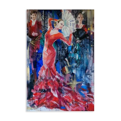 Stupell Bold Dancer with Fan Canvas Wall Art Design By Lucille Lee