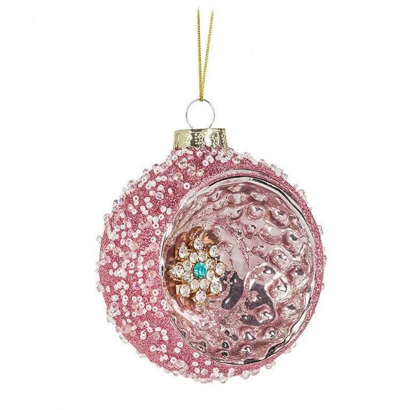 Glittery Reflector Ball Ornament