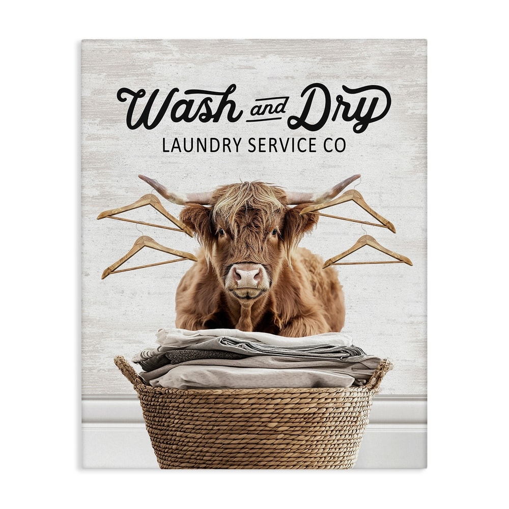 Stupell Wash & Dry Classic Cattle Canvas Wall Art Design By Lettered and Lined