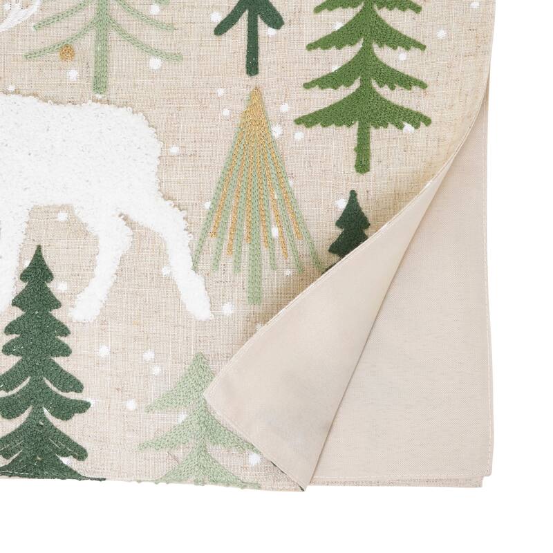 Christmas Trees And Deer Table Runner - 16"x70"