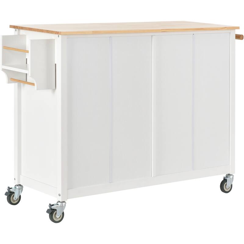 Xiexie Kitchen Island Cart with 2 Drawers(54-in x19-in x36-in)