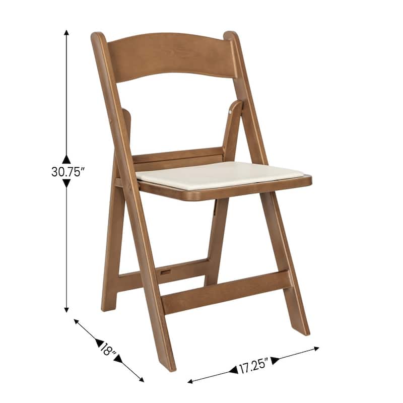 Set of 2 Folding Chairs with Padded Seats - 18"D x 17.25"W x 30.75"H