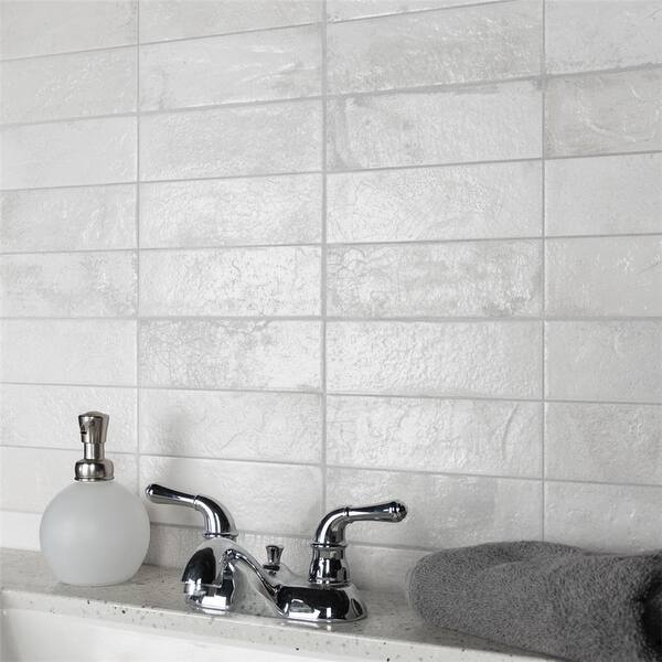 Somertile 16x8 Inch Kings Raku White Ceramic Wall Tile Overstock 32624303