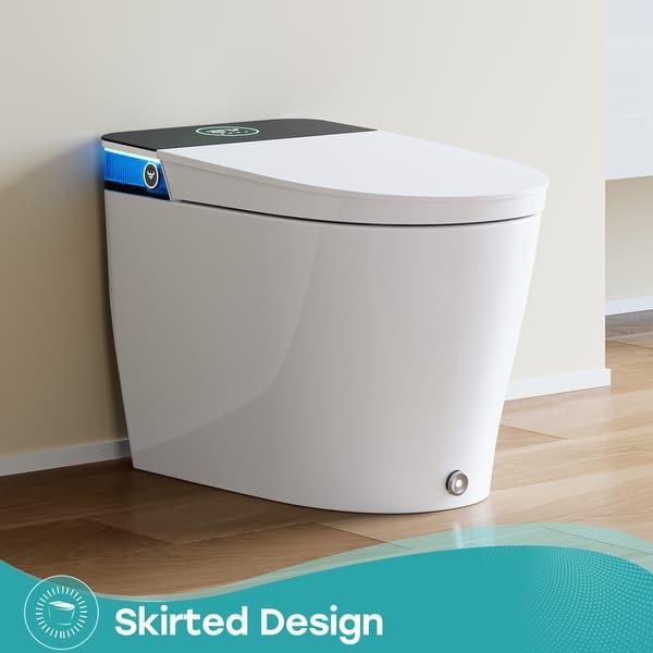 HOROW Elongated Smart Toilet Bidet 1.1 GPF with Built-in Tank, Warm Water, Night Light, Remote - T38D