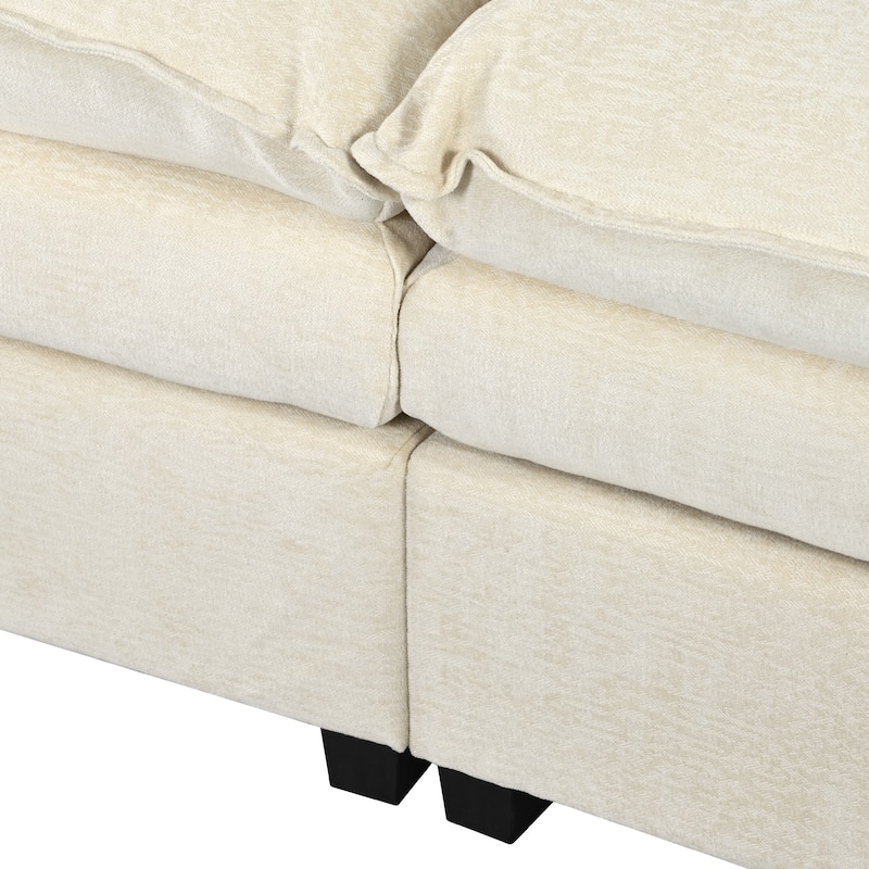 U-Shaped Sectional Sofa Chaise Lounge Sofa Bed, Thick Cushion