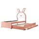 preview thumbnail 8 of 16, Pink Fairytale Kids Bed Twin Platform Bed with LED & Trundle