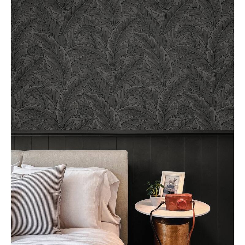 Seabrook Designs Gulf Tropical Leaves Non-Woven Unpasted Wallpaper