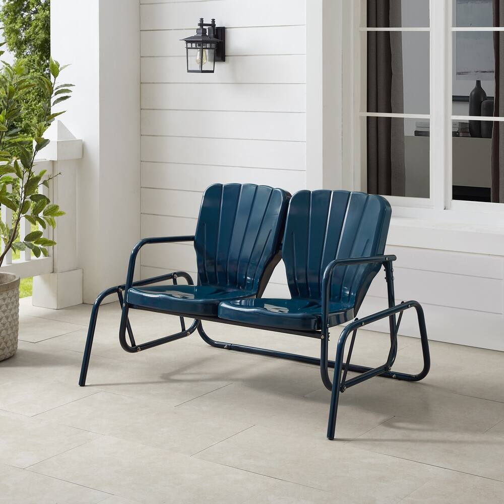 Crosley Ridgeland Outdoor Metal Loveseat Glider - 33"x47.5"x32.5"