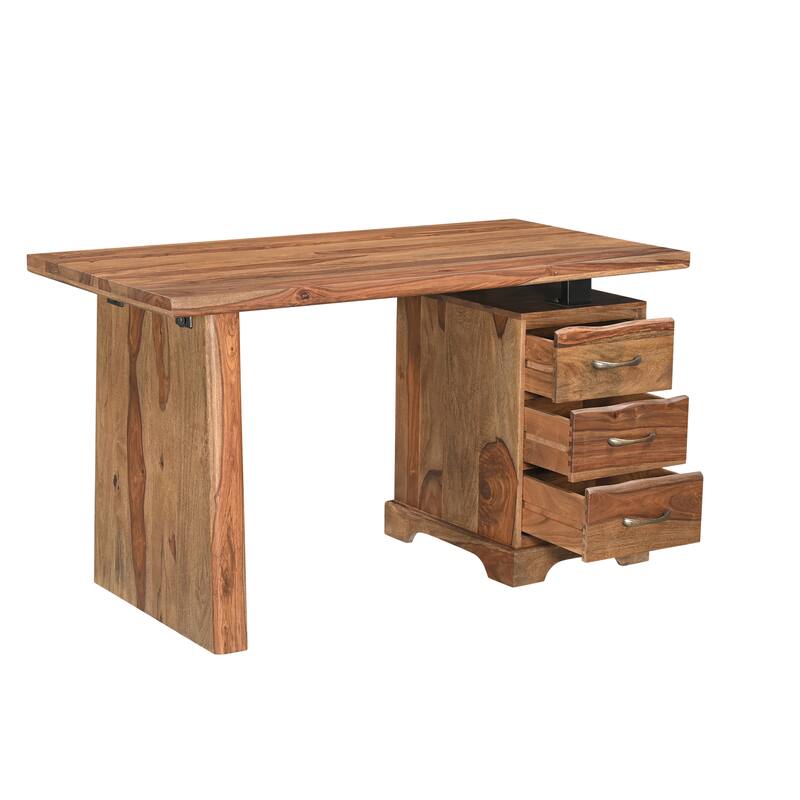 Avenue 2-piece Live Edge Solid Wood Desk Set