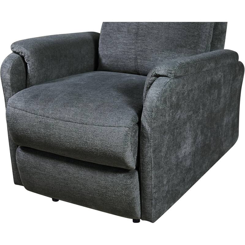 Modern Contemporary Power Recliner Blue with USB Charger