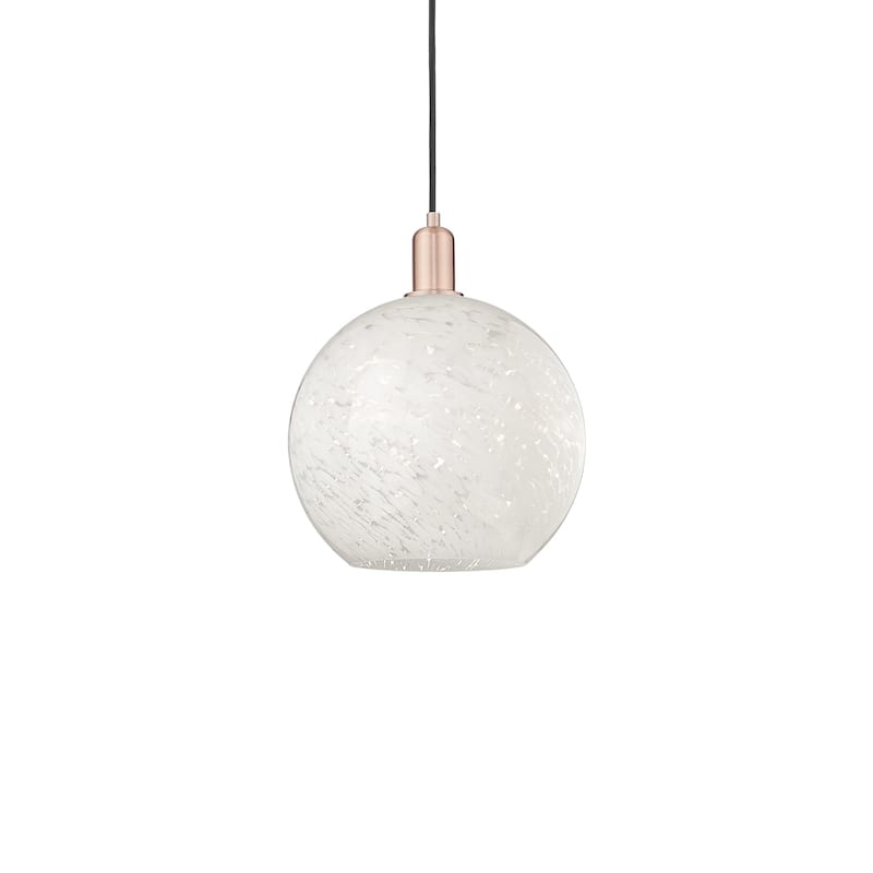 Innovations Lighting 716-1P-15-12 White Mouchette Pendant White - Antique Copper / White Mouchette