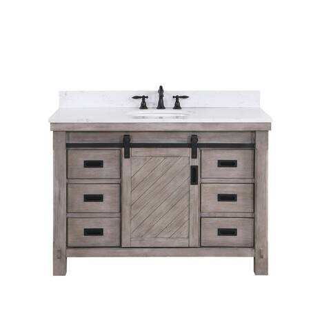 Cortes 48" Single Sink Bath Vanity in Grey with Countertop