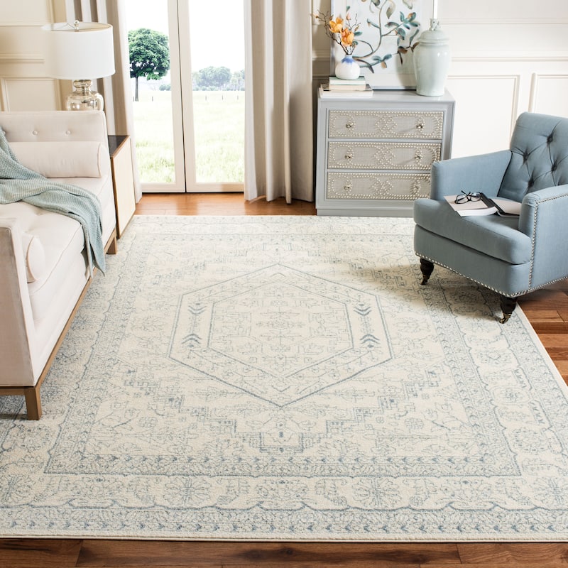 SAFAVIEH Adirondack Sian Rustic Oriental Medallion Rug - 11' x 15' - Ivory/Slate