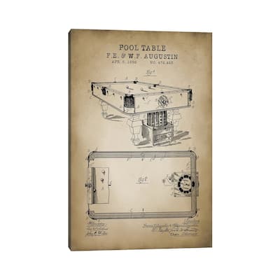 iCanvas "Billiard IV" by PatentPrintStore Canvas Print