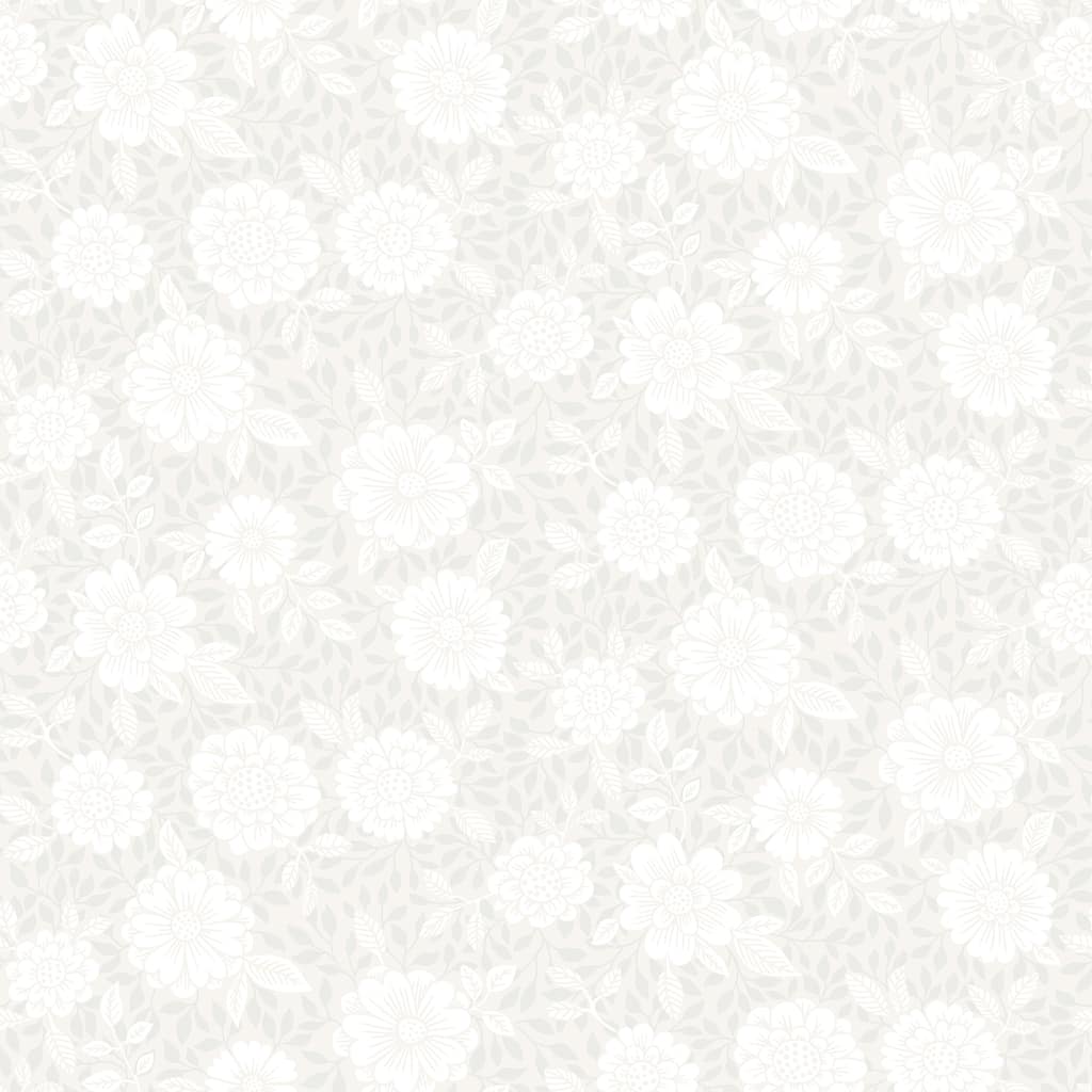 A-Street Prints Lizette Light Grey Charming Floral Wallpaper