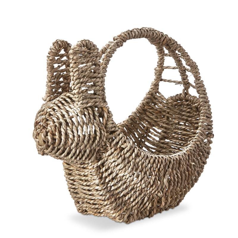 Seagrass Easter Spring Bunny Shaped Basket for Tabletop Kitchen Decoration
