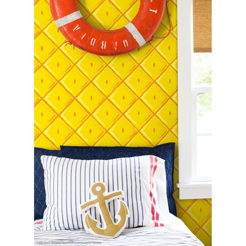 RoomMates SpongeBob SquarePants Pineapple Yellow Peel and Stick Wallpaper - N/A