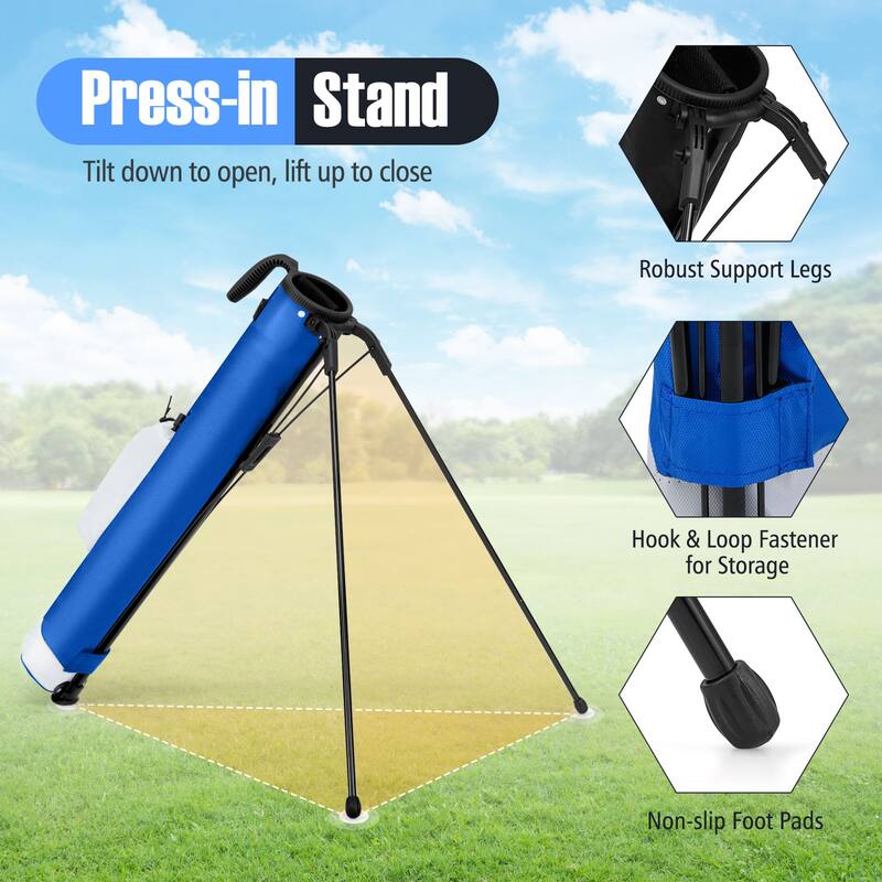 Gymax Lightweight Golf Stand Bag Par 3 & Executive Courses Carry Bag