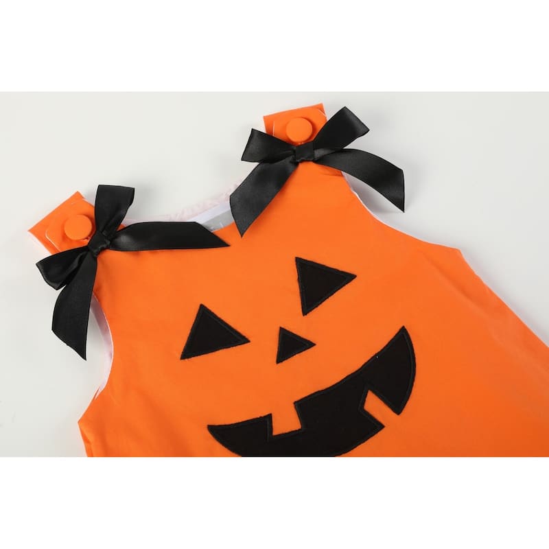 Lil Cactus Jack-O-Lantern Pumpkin Halloween Ruffle Dress