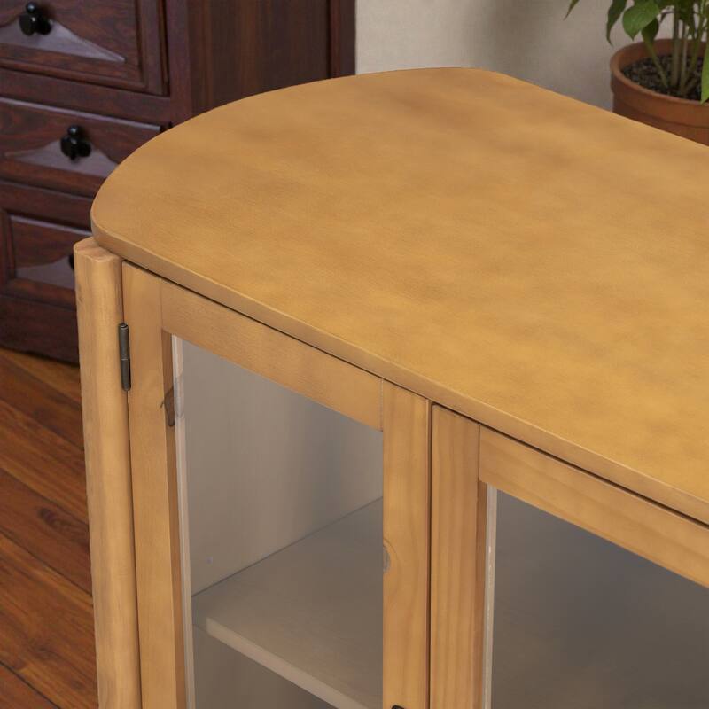 58'' Modern Storage Cabinet with 4 Doors, Large Sideboard with Adjustable Shelves for Entryway, Living Room or Dining Room