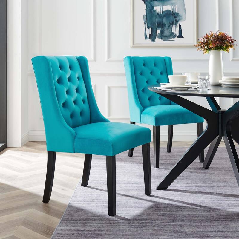 Baronet Performance Velvet Dining Chairs - Set of 2 - Blue