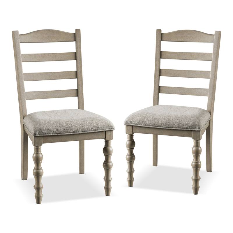 Furniture of America Trenden Modern Farmhouse Solid Wood Padded Seat Dining Chairs (Set of 2)