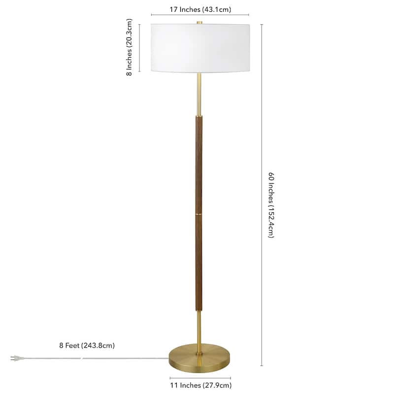 Simone 2-Light Floor Lamp with Fabric Shade