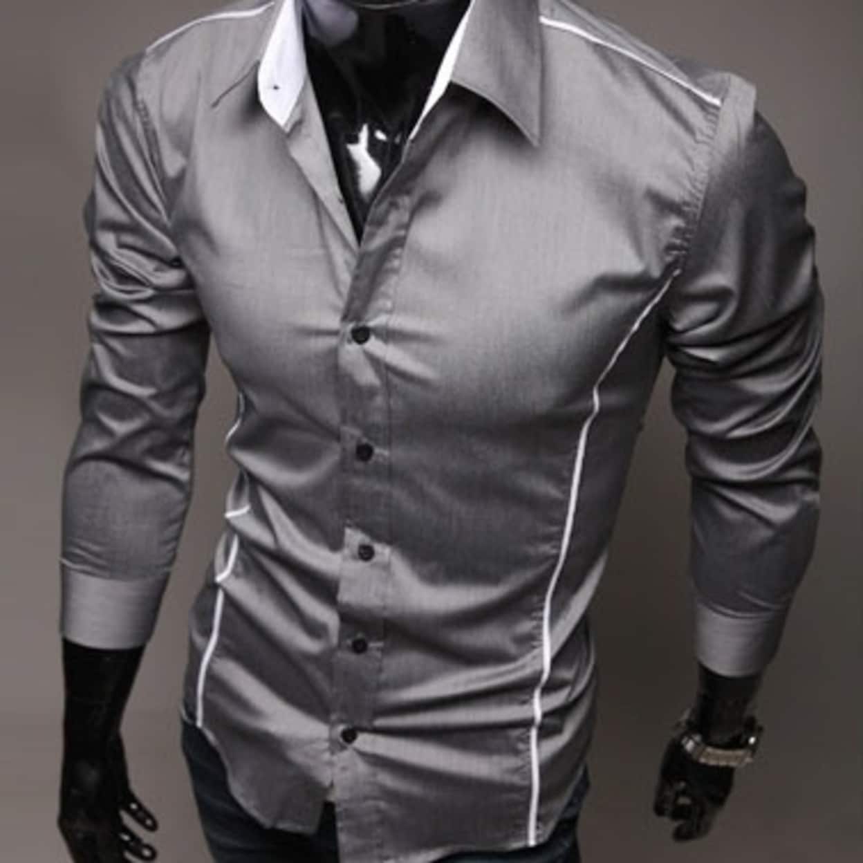 Sale M Xxxl Casual Shirt Slim Fit Men Shirt Long Sleeve Mens Dress Shirts Camisas Hombre Camisa Social Masculina Shirt On Sale Overstock 31155154