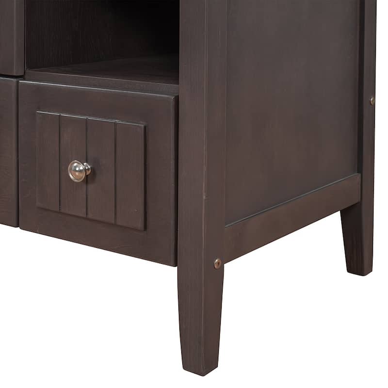 36" Bathroom Vanity with Ceramic Basin - Storage Cabinet with Drawers